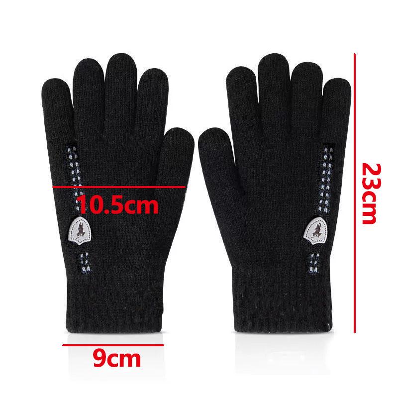 Neue Herren-Warmhandschuhe für den Winter, Touchscreen, plus Samt, verdickt, kältefest und warm, Wollstrickhandschuhe