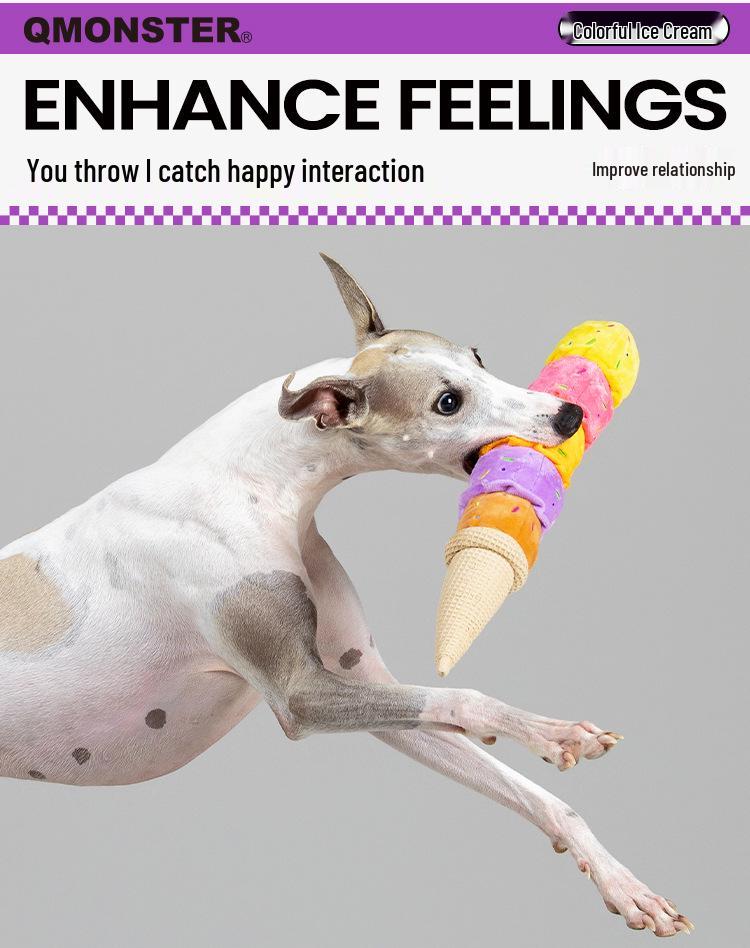 QMonster Dog Ice Cream Sound Toy - Colorful, Slow Rebound, Stress Relief