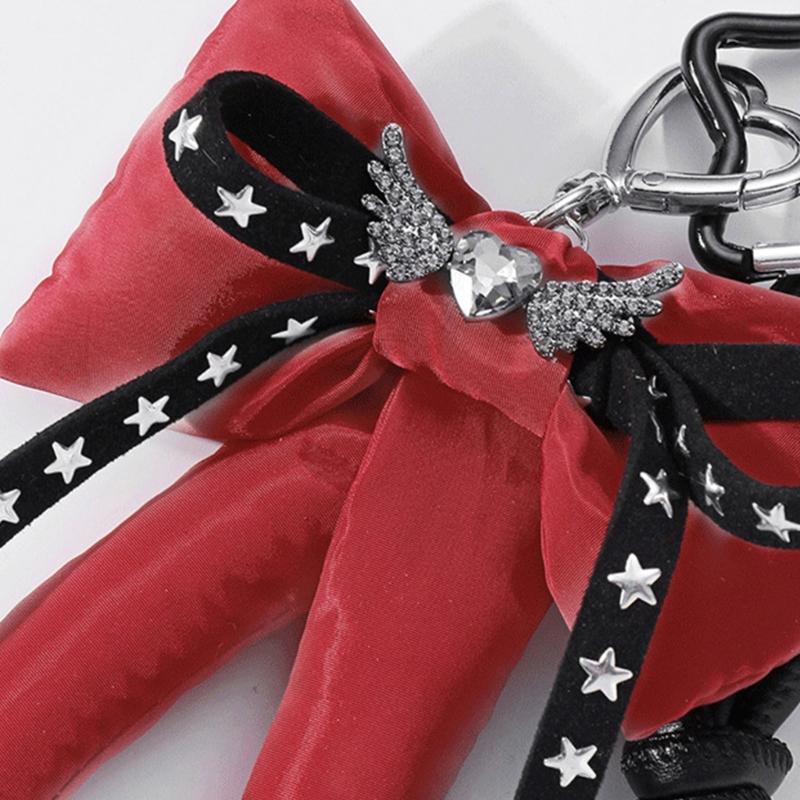 Lovely Heart Wing Keychain Bows Keyring Korean Styles Bag Charm Bag Pendant Ornaments Star Car Keychain Decorations
