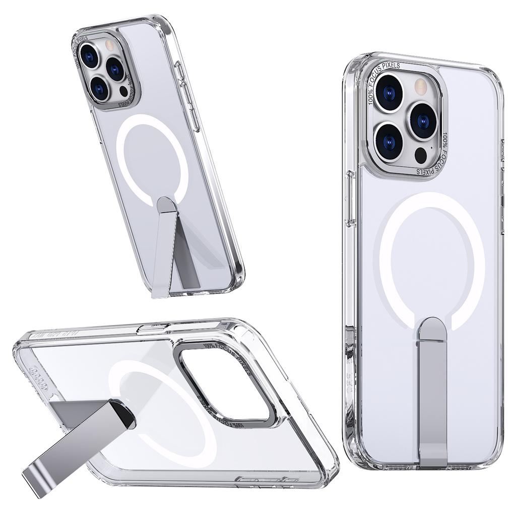 For iPhone 15 Pro Case Compatible with MagSafe Kickstand TPU + Acrylic Phone Cover