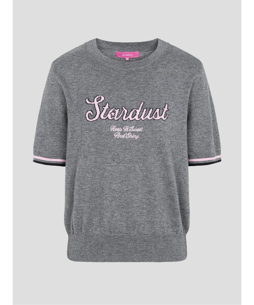 Binpolleidiseu [B. My] Wool Blend Lettering Point Knit Gray (Bf5851N013)