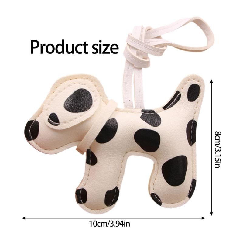 Multi Purpose Spotted Dog PU Keychain Accessory For Cars And Bags Featuring Sturdy Alloy Clip Keychain Pendant