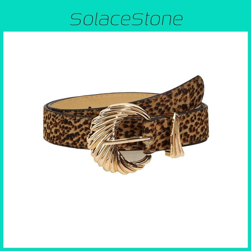 Metal Needle Fashion Buckle Belt With Tiger Print Design For Daily Outfit Office