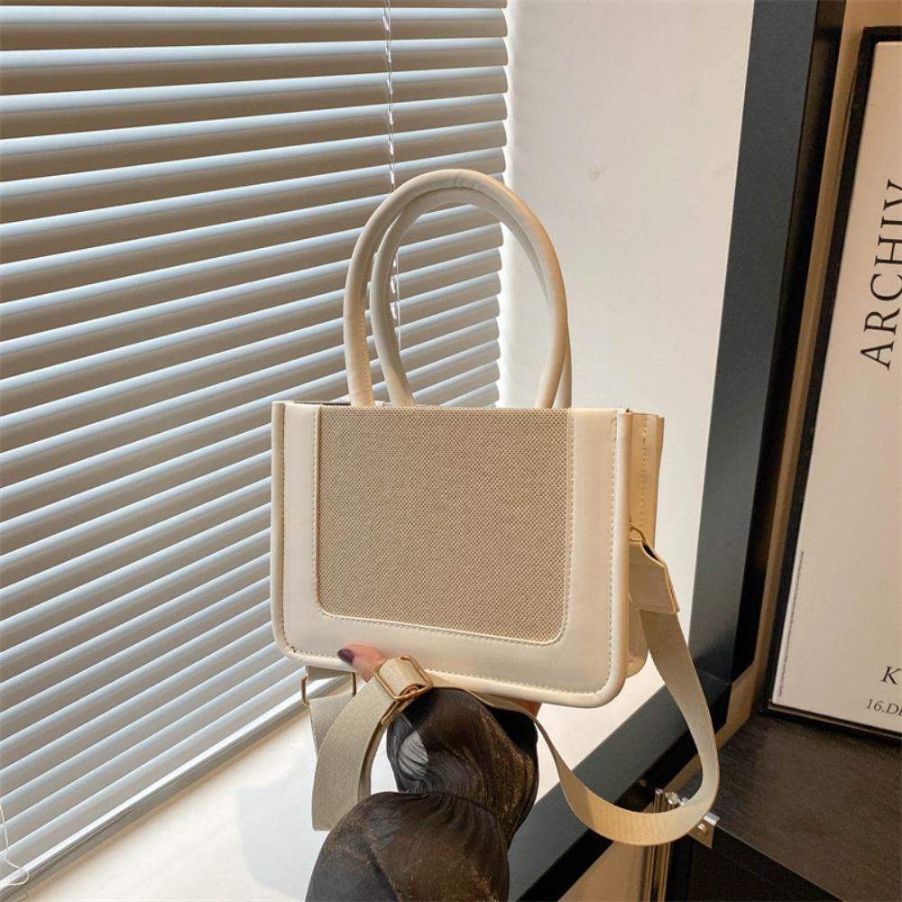 

Square Splicing Color Handbag Elegant Grass Woven Crossbody Bag Woven Shoulder Bag Shoppping белый