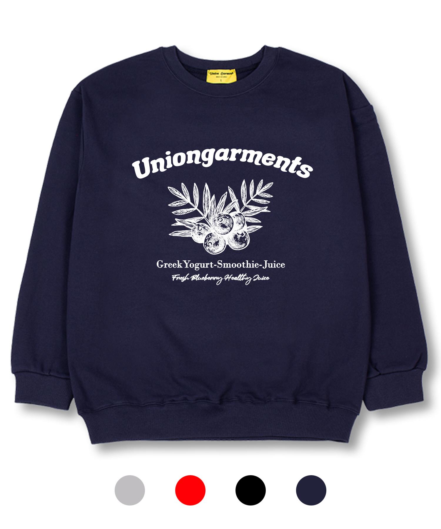 Свитшот оверсайз Union Garments с черникой из французского терри Gray/L