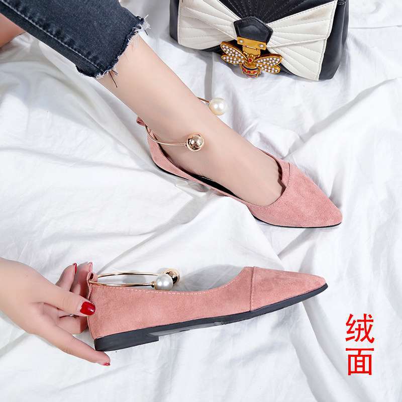 Pointed single shoes women's 2025 new versatile women's shoes spring flats black autumn shallow beanie shoes