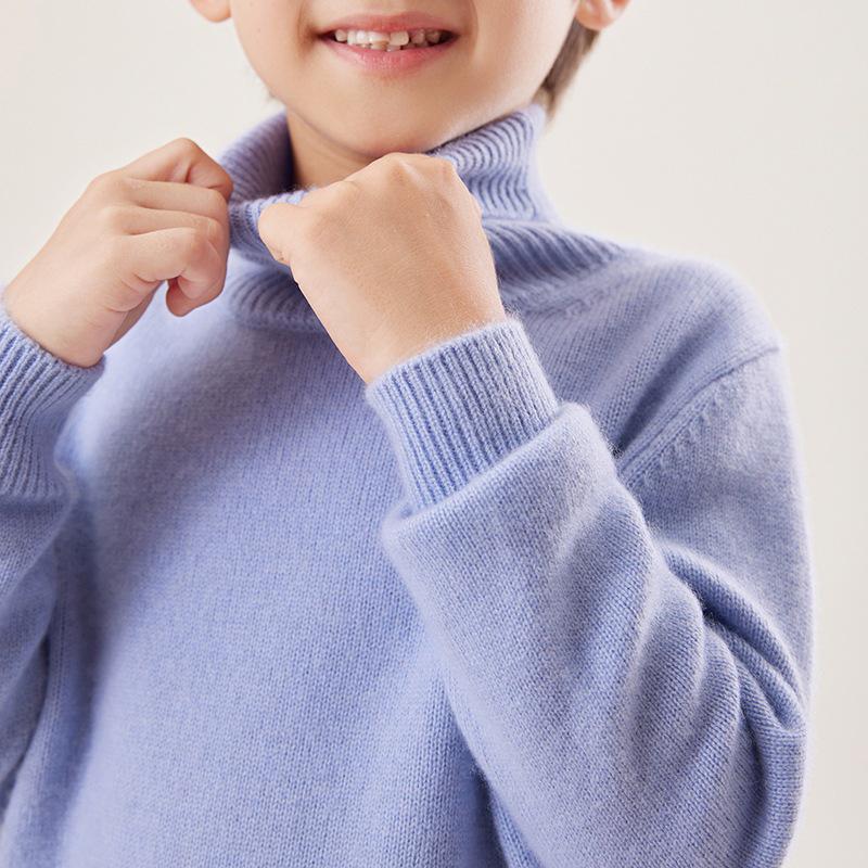 

Kids Cashmere Sweater: Thick, Solid Color Knit Pullover for Boys & Girls (Autumn/Winter) 130cm