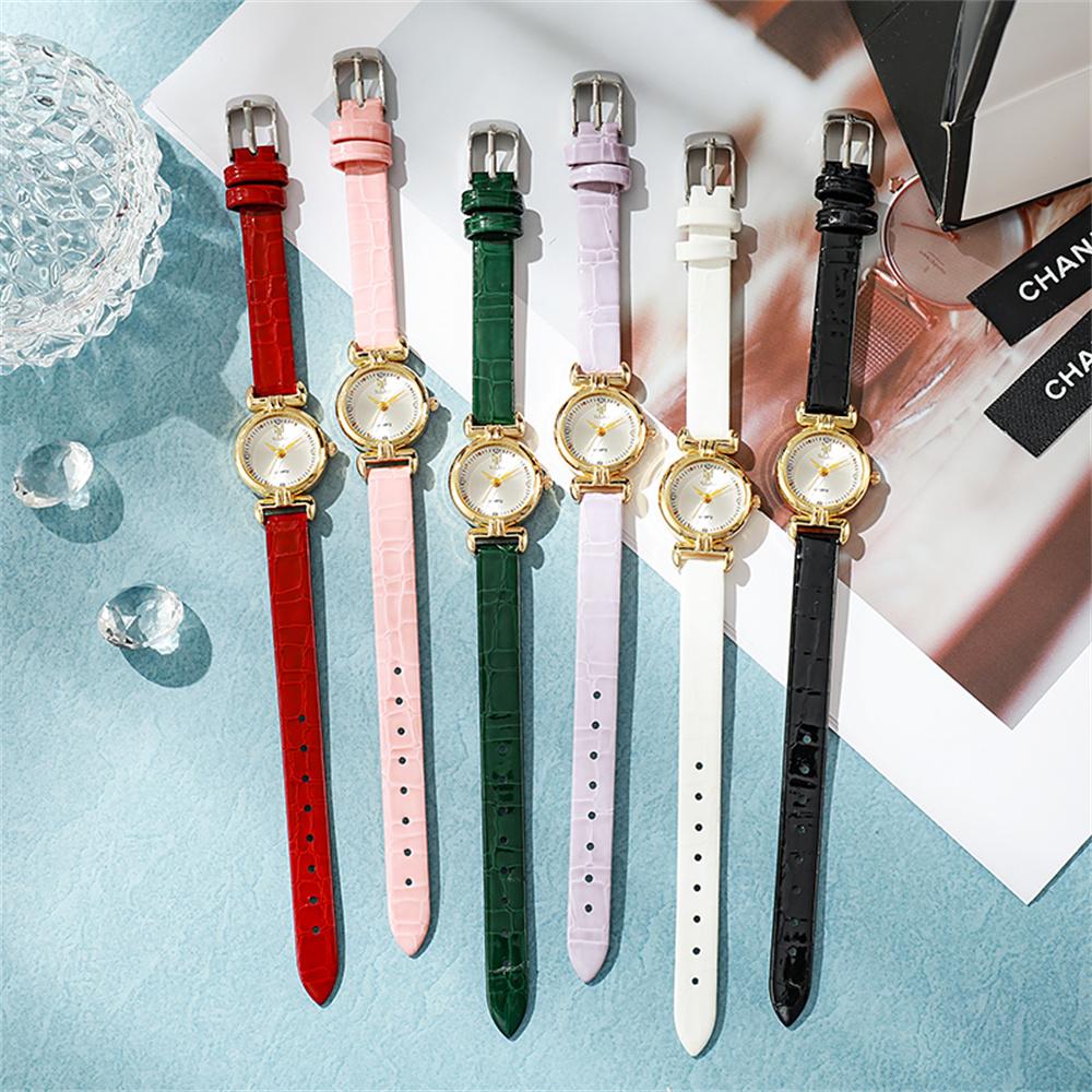 Ladies Simple Rhinestone Quartz Watch Leather Women Dress Clock Gift Wristwatch