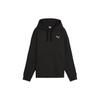 Solid Color Casual Loose Fit Hooded Sweatshirt With Large Pockets Women Tops Black 677885-01