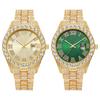 Orologio Bracciale Moda Uomo Orologio Analogico al Quarzo con Calendario Giorno Bracciale con Strass Orologio da Polso Regalo per Marito Fidanzato