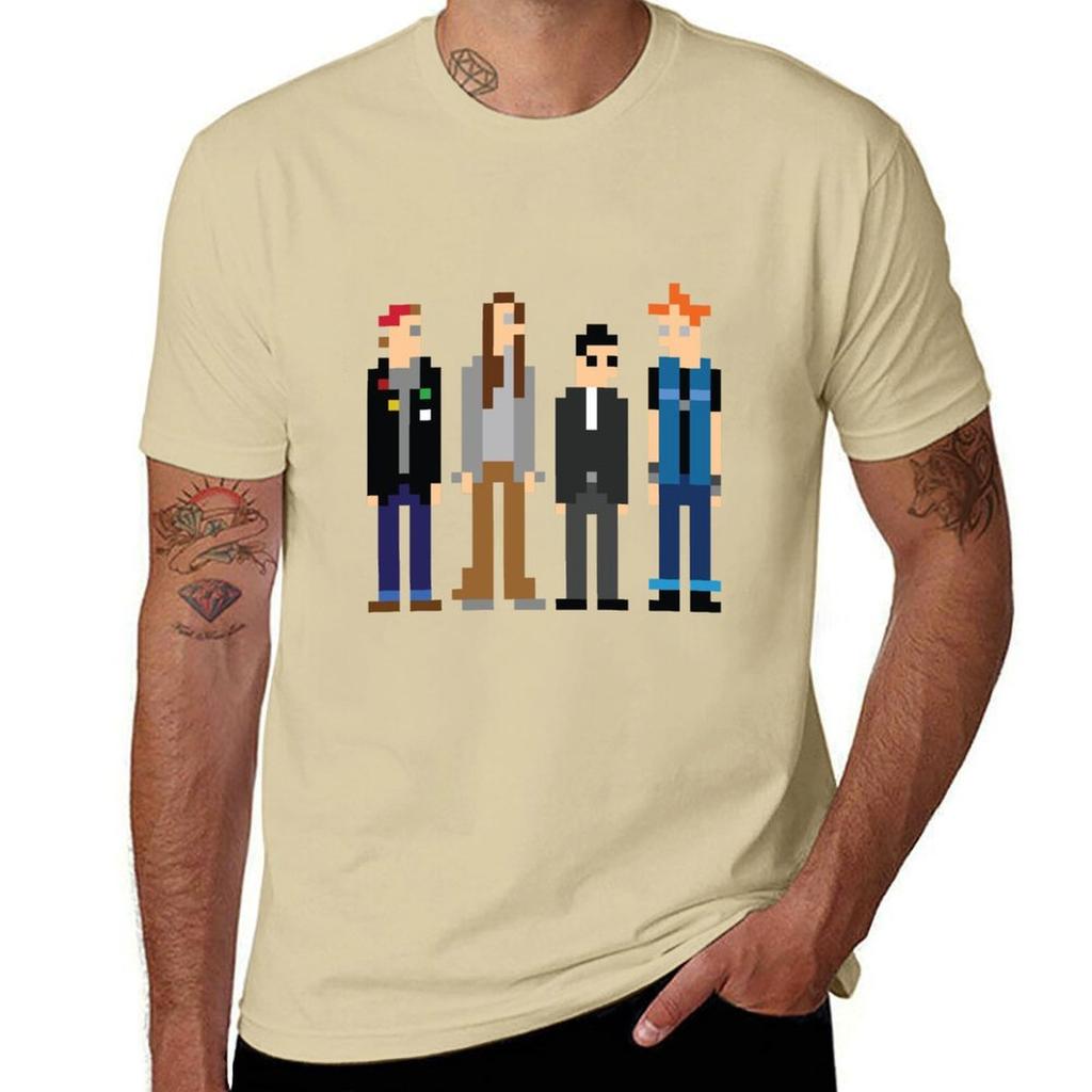 Rick Neil Mike y Vyvyan Pixel Art Camiseta Inspirada en The Young Ones camisetas personalizadas para aficionados al deporte hombre