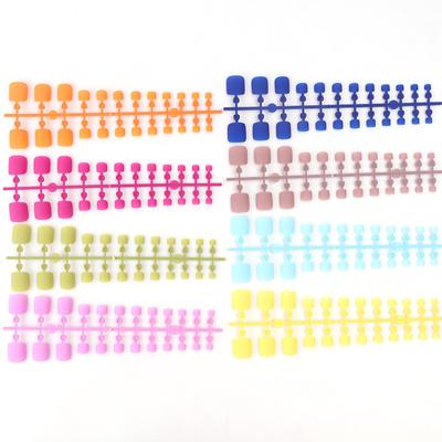 24pcs/set DIY Quick Nails Matte Solid Color Toenails False Nails Multicolor Strips Finished Wear Nail Art