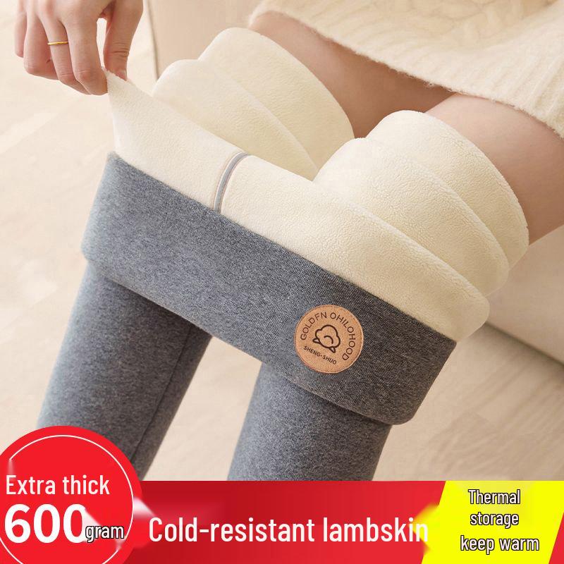 MXL005 Women's Lambswool Fleece-Lined High-Waisted Winter Leggings - Extra Thick & Warm