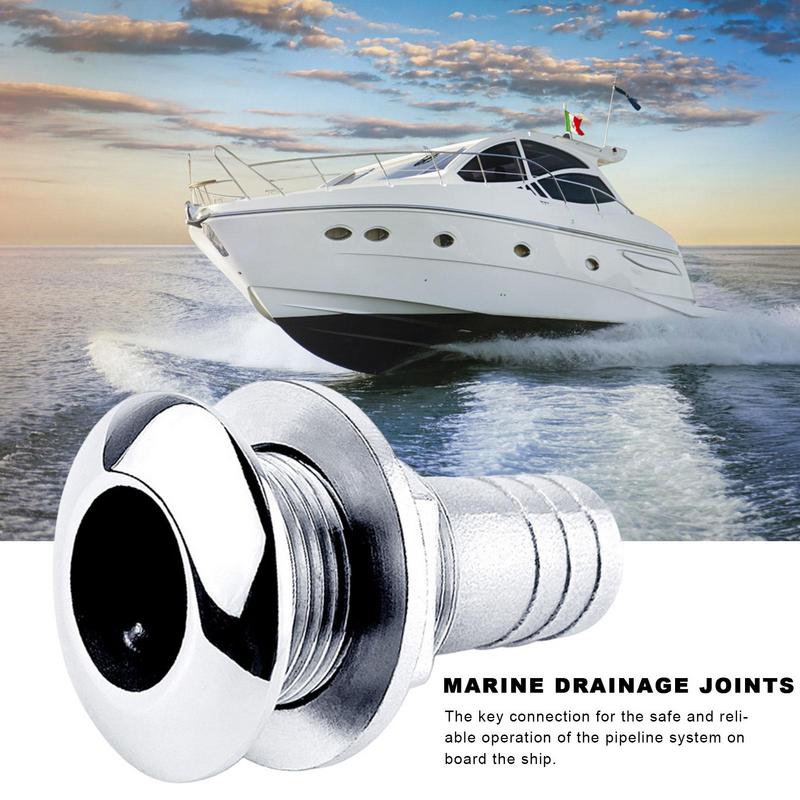 Plumbing Drain Outlet Stainless Steel Yacht Hull Connector Multifunctional Exits Speedboat Supplies Thru Drain Connector For