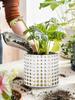 Villa Como Flower Ceramic Stylish with Potted Indoor Gold Pot, Pot, Planter, No. 4.5, Holes, Pot, Plant, Interior, Room, Office, Decoration, White,
