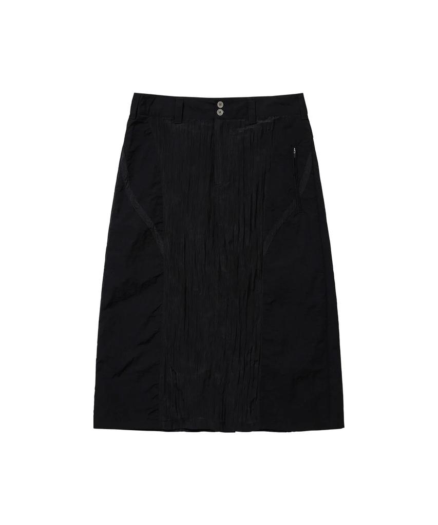 WELLBEING EXPRESS Wrinkle Nylon Skirt Black
