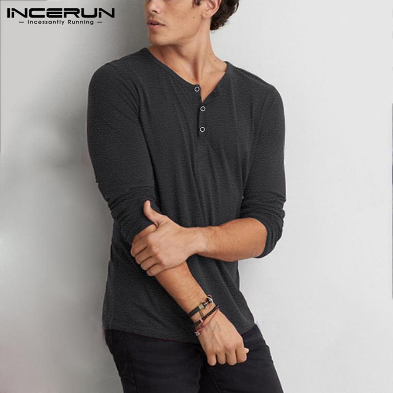 V-Neck Basis Blouse Male Tops 