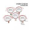 Salircon 5 Pcs/set Cute Christmas Series Snowflake Tree Pendant Bracelets Women CCB Beads Adjustable Thread Rope Bangles Jewelry