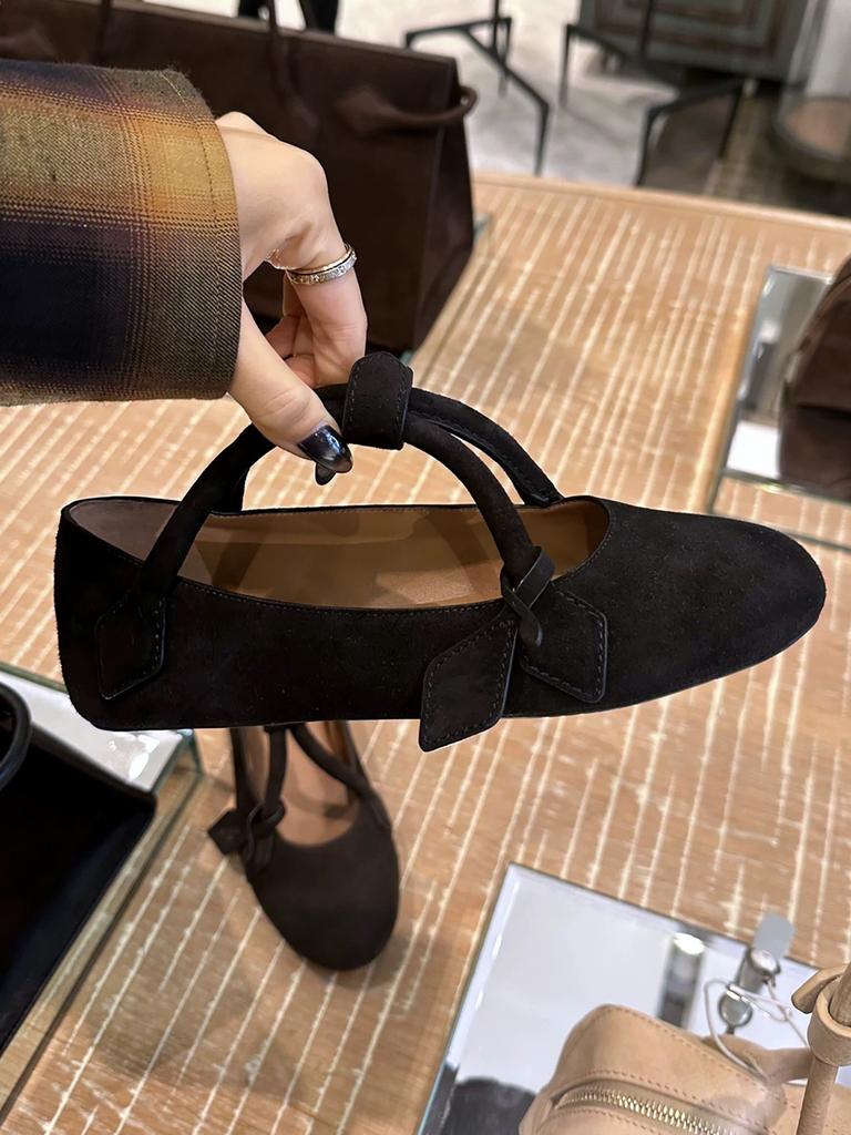 Sheepskin version~ niche simple style handbag shoes round head shallow mouth flat bottom Mary Jane single shoes women's autumn ballet shoes