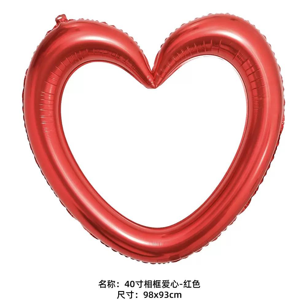 Große hohle Herz-Ballons aus Aluminiumfolie Hochzeitsfeier Valentinstagsdekorationen Schaufenster-Arrangements