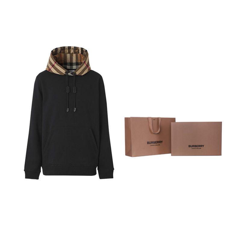 Burberry Hoodie With Check Hood 8045004