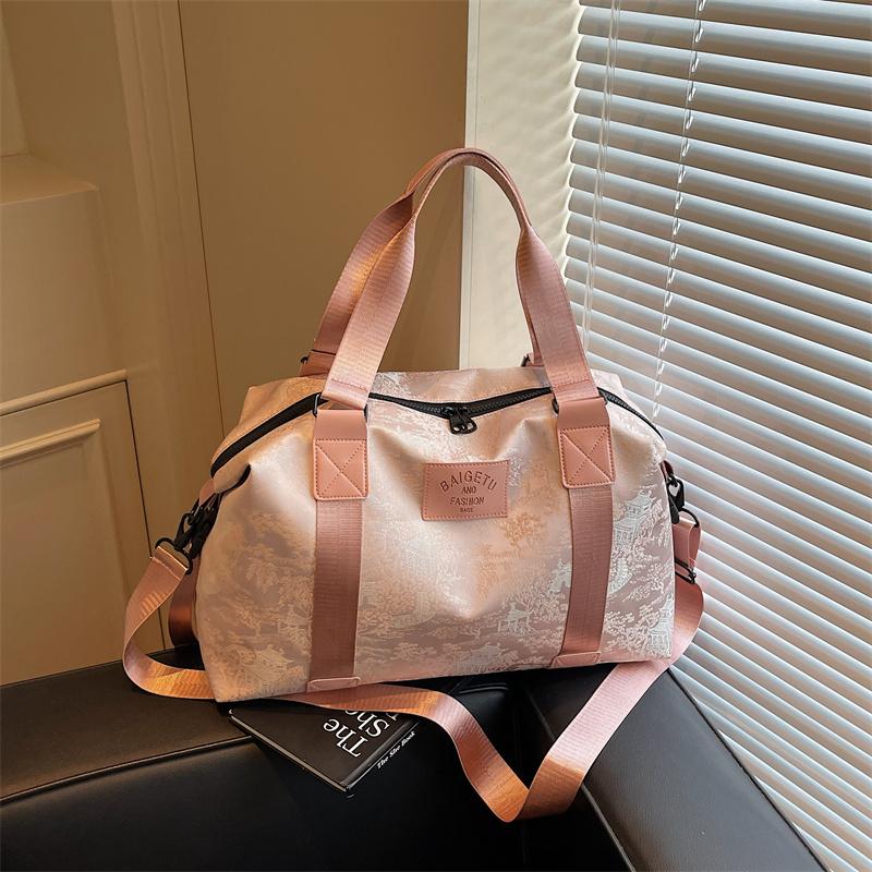 Dry Wet Separation Fashion Lightweight Large Capacity Travel Bag for Women, Portable Fitness Bag for Short Distance Luggage Travel Bag