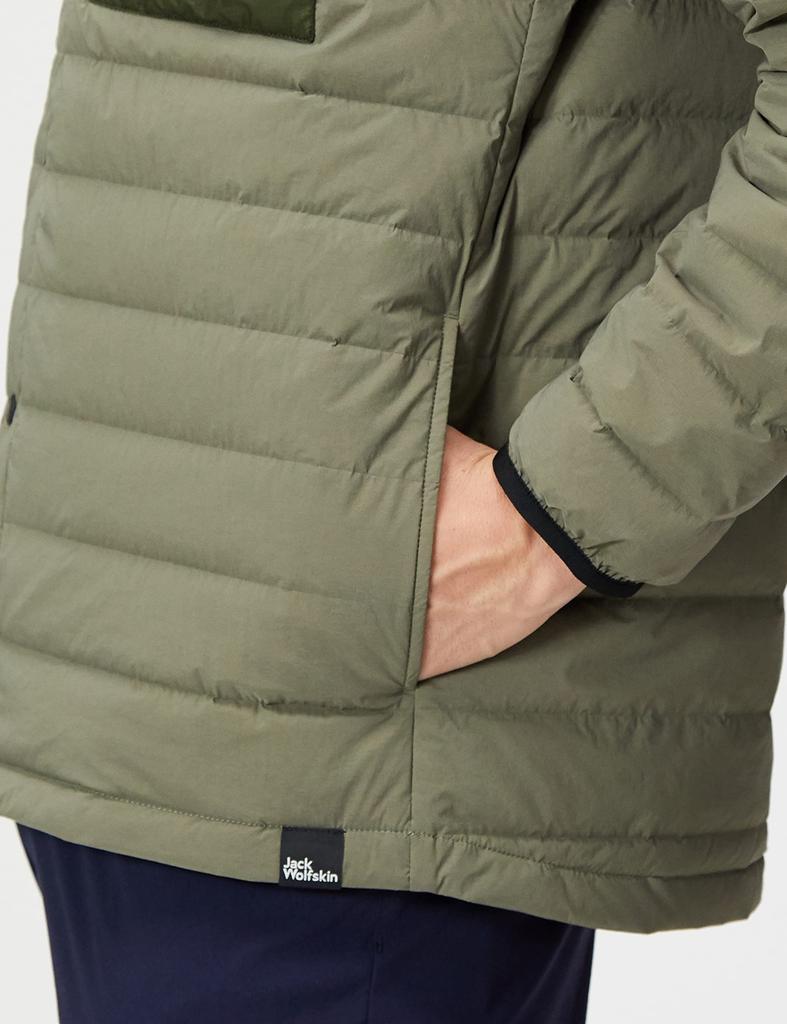 Jack Wolfskin Warm Down Cardigan Breathable and CNNCT LT DOWN Outdoor Olive Men's (Texashield Windproof) [5029891 / CD] 4550_dusty Asia_M