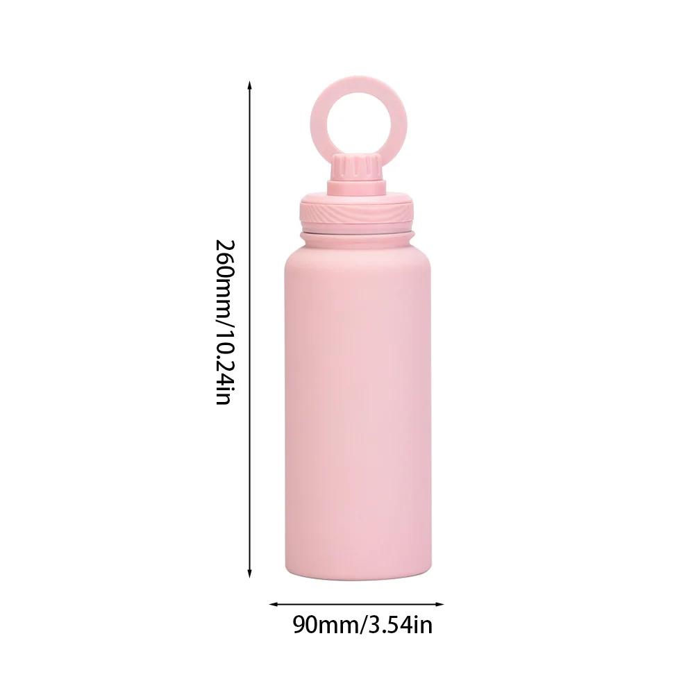 Sports Water Bottle Lid with Cellphone Magnetic Stand 1000ML Insulated Stainless Steel Sports Water Bottle Thermal Water Cup Lid