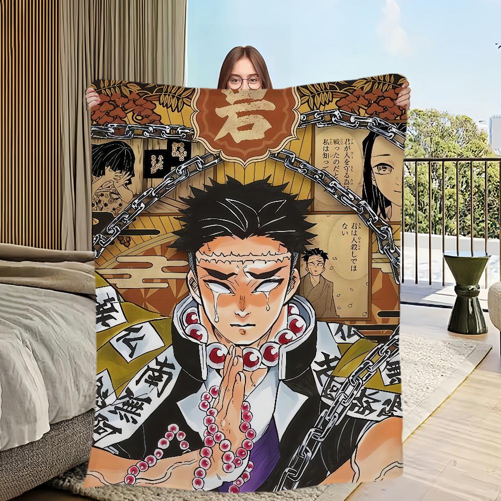 hot anime fanart cool g-Gyomei h-Himejima Blanket Flannel warm comfort soft plush blanket sofa living room bedroom travel gift