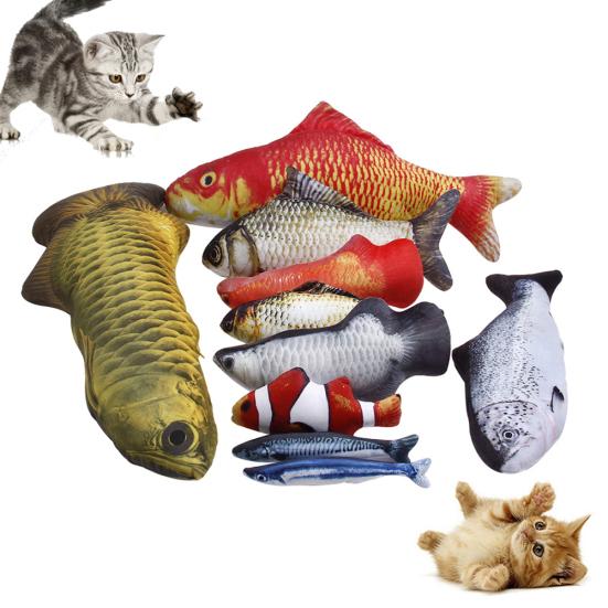Pet Cat Kitten Fish Shape Catnip Bite-resistant Playing Scratch Chewing Toy