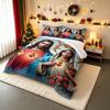 Sacred Heart Jesus and Mary Bedding set (1 duvet cover, 2 pillowcases, duvet not included), Gold Halo Religious Icon Art Print