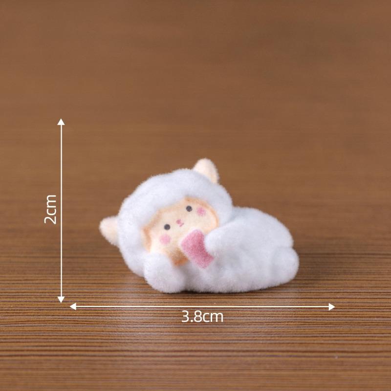 Plush Figurines Cute Little Sheep Figurines Adorable Decorative Items KeychainsBags Hanging Accessoriesand Small Ornaments