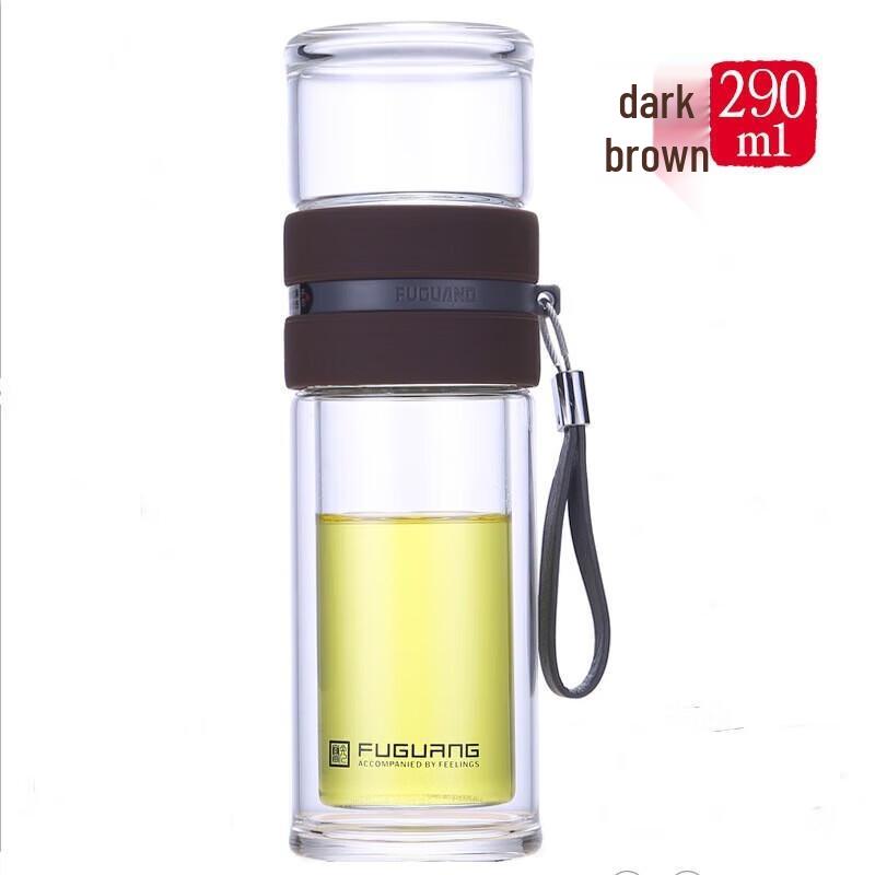 Fuguang Men s Portable Double-Layer Glass Tea Infuser Bottle