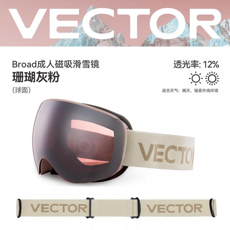 Ski Goggles With Double-Layer Anti-Fog Lens Interchangeable Lenses Prescription Insert Compatible Spherical Design Adults