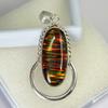 925 Sterling Silver Pendant 30 Ct Natural Opal Oval Cut Gemstone