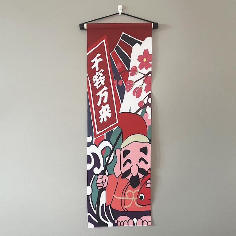 Hanging Flag with Hotel Suspender Colorful Flag Decoration of Japanese Restaurant Banner Curtain and Sushi Shop Decor Custom