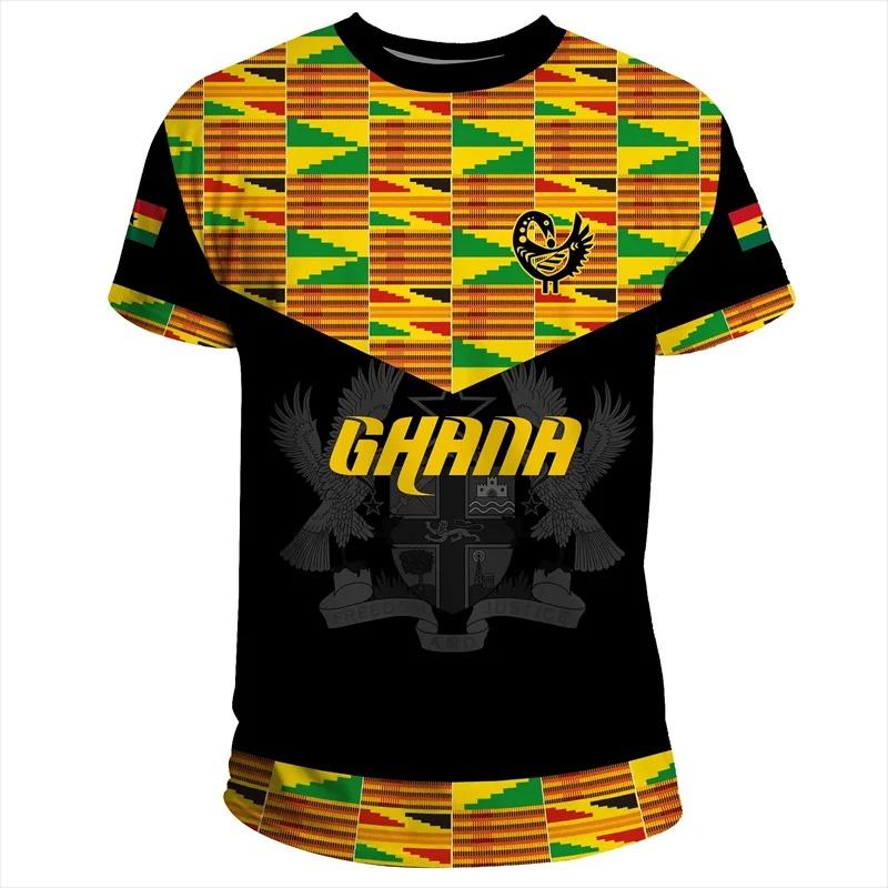 Ghana Flag Map 3D Printed T Shirt For Men Clothes Casual Kids T-Shirt GHA National Emblem Tshirt Sport Male Jersey Africa Tops