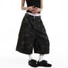 American Retro Big Pocket Washed Camouflage Cropped Pants Men's and Women's Summer Street Loose Wide-leg Shorts