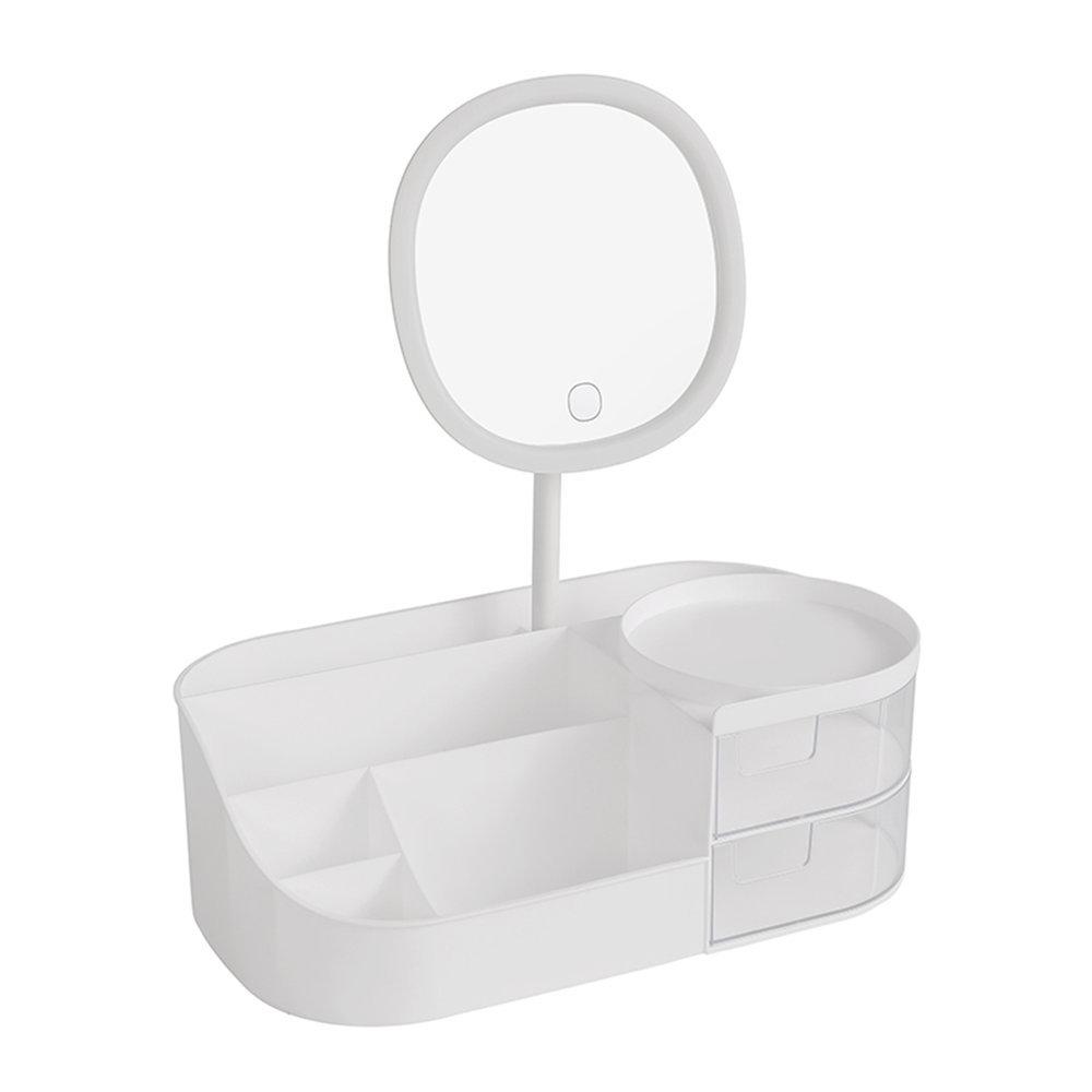 Multifunctional Makeup Organizer with Mirror and Skincare Storage