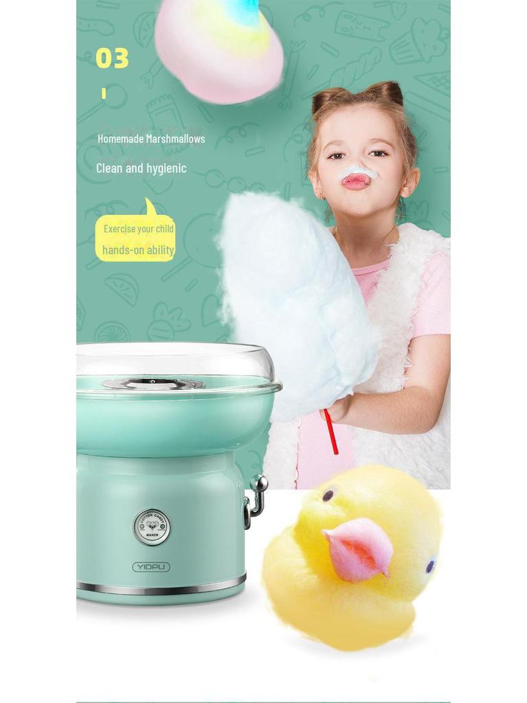 Children's Electric Cotton Candy Maker: Compact, Non-Stall Design for Home and DIY Use. Ideal for Small-Scale and International Connections.