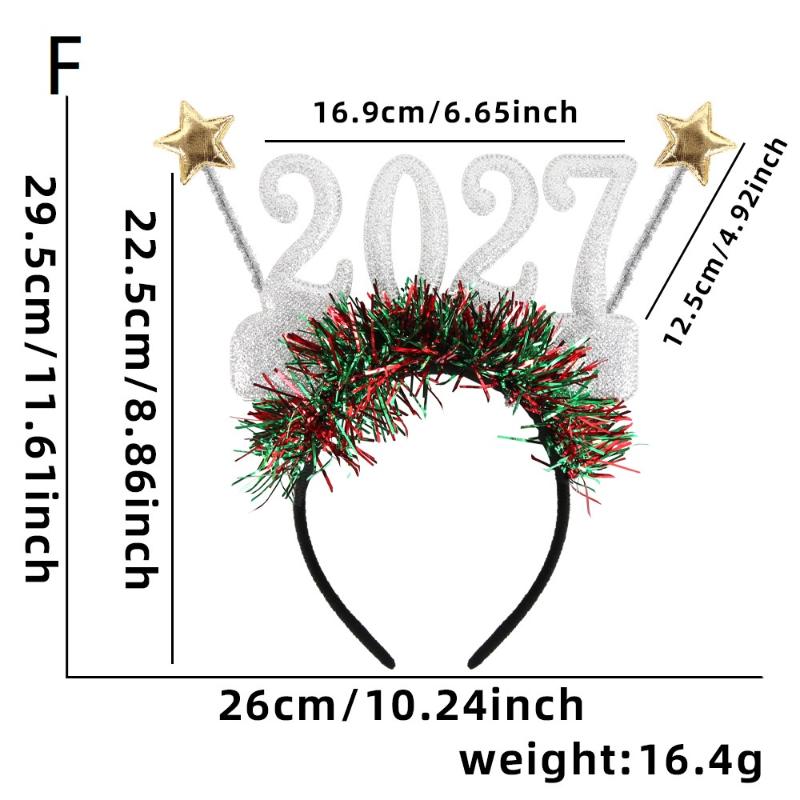 Festive Plastic Glasses Party Headband 2027 New Year Christmas Decor Hair Accessory for Kids Holiday Party Gift