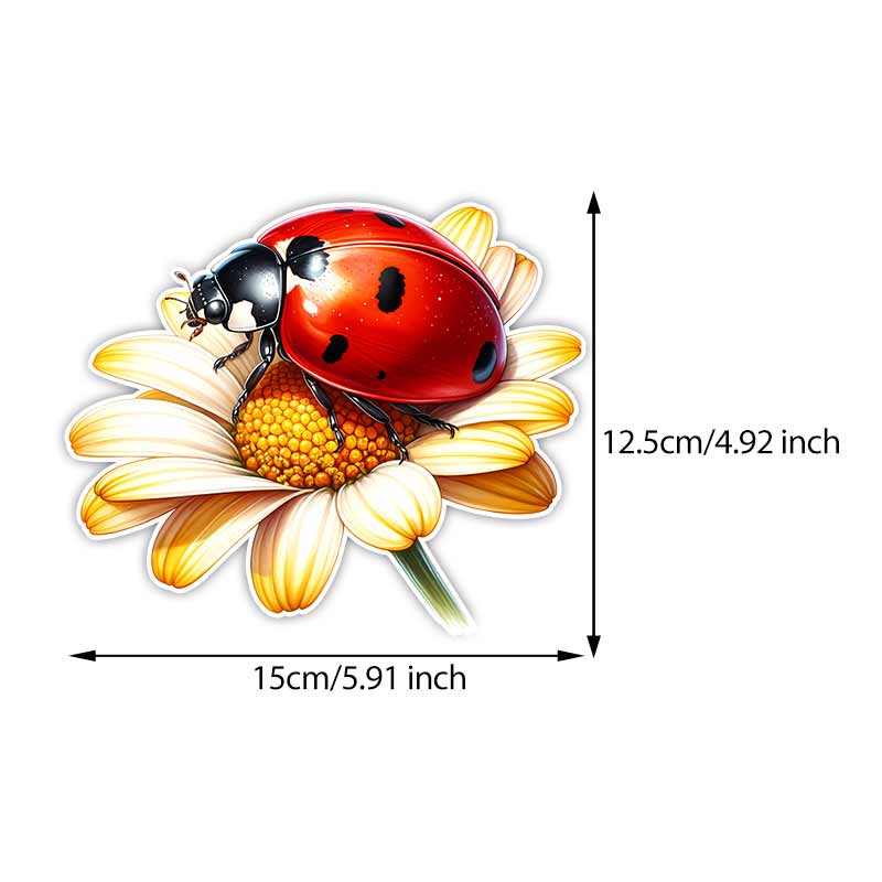 

Red Beetle Ladybug Car Sticker Vinyl Decal Waterproof Rear Window Motorcycle Camper Bumper Truck Laptop Decoration TM391 A-15cm Longest Side