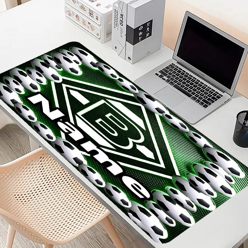 Custom Name Personalized Borussia Monchengladbach Pattern Mousepad, Laptop PC Desk Mat, Decorative Desk Mat for Home Keyboard Pad Gift