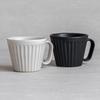 Wired Beans Wired Beans Mug To Last a Lifetime Kasama Ware Shinogi Mug 240ml Pair Set White Matt matte/Black