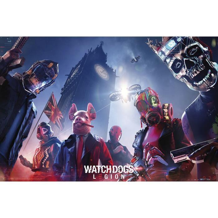 Poster - WATCH DOGS - Légion - Multicolore - Unisexe - Décoration murale