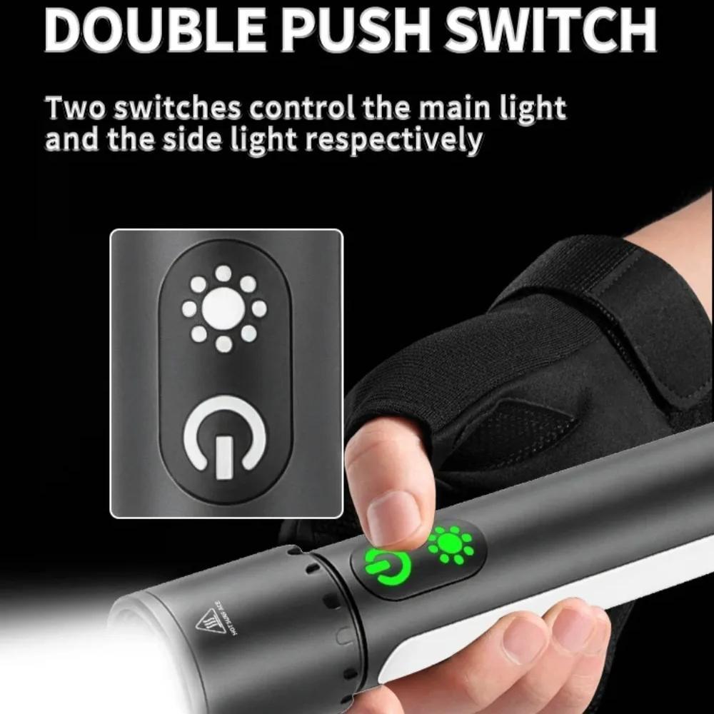 9 Modes LED Flashlight Powerful Zoom Camping Lantren Aluminum Alloy Torch Tactical Outdoor Light with Hooks USB Rechargeable