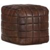 Day and Night - Day and Night Dark Brown Pouf 40x40x40 Cm Genuine Goat Leather
