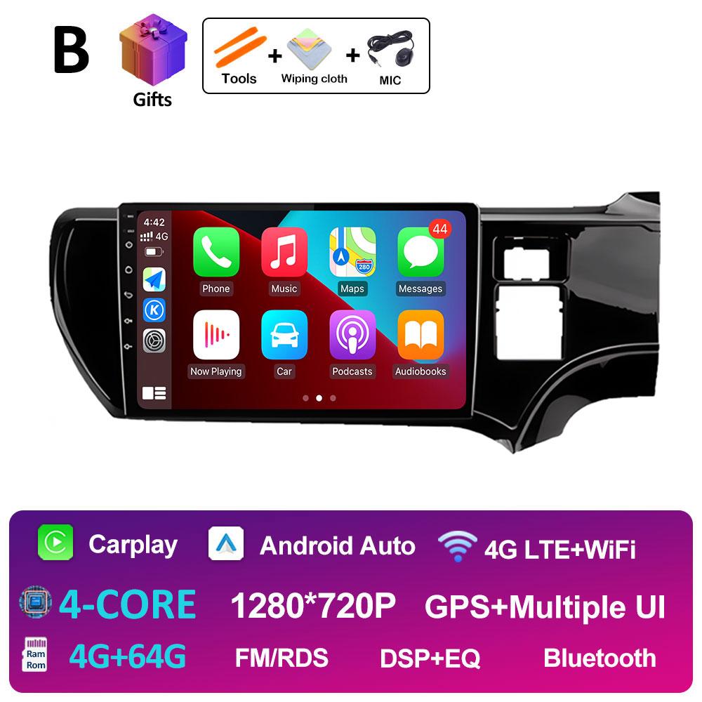 Android Auto Wireless Carplay For Toyota Aqua 2011 2012 2013 - 2017 Bluetooth Car Multimedia Video Radio Player Accessories WIFI
