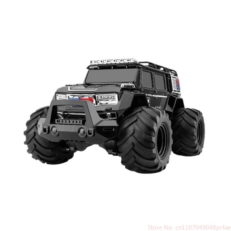 Amphibious 4wd Rc Police Car Waterproof Off Road Crawler With Led Lights Music Sirens Kids Toy Land Water Remote Control Vehicle