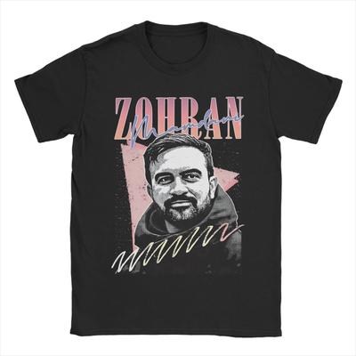 Koszulka Zohran Mamdani dla mężczyzn Vintage bawełniane koszulki z okrągłym dekoltem i krótkim rękawem Odzież plus size
